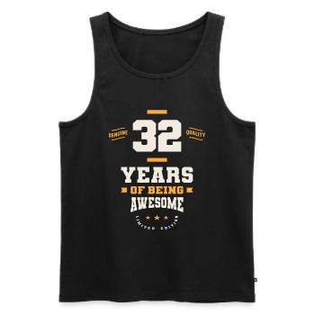 32 Years Of Being Awesome - 32nd Birthday - Men's Premium Organic Tank Top - black - Front - AI Model Male 178 light (178cm)