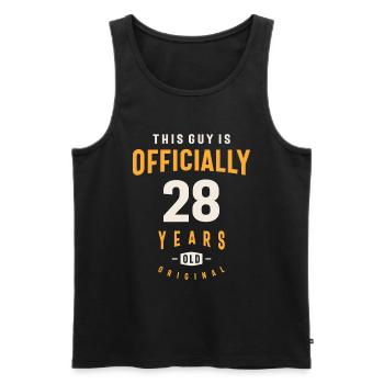 Dieser Mann ist offiziell 28 Jahre alt 28. Geburtstag - Männer Premium Bio Tank Top - Schwarz - Vorne - Michal (187cm)