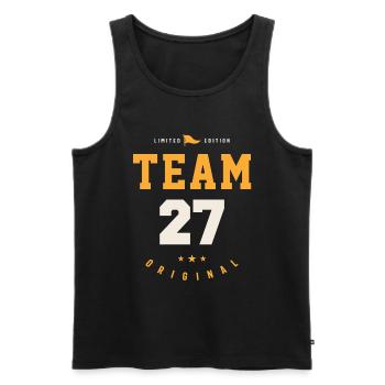 Team 27 Jahre - 27. Geburtstag - Männer Premium Bio Tank Top - Schwarz - Vorne - Michal (187cm)