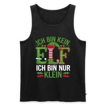 Ich bin kein Elf - Männer Premium Bio Tank Top - Schwarz - Vorne - Michal (187cm)