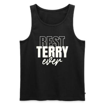 Bester Frottee aller Zeiten Personalisierter Name Frottee - Männer Premium Bio Tank Top - Schwarz - Vorne - AI Model Male 178 light (178cm)