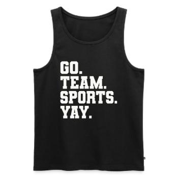 Go Teamsport Yay - Funny Sports - Männer Premium Bio Tank Top - Schwarz - Vorne - AI Model Male 178 light (178cm)