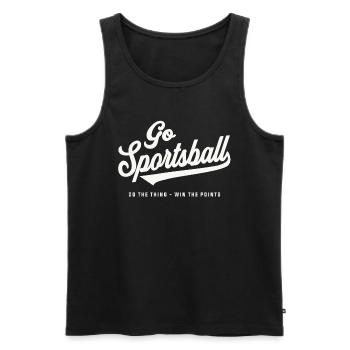 Yay Go Sportsball - Lustige Sportarten - Männer Premium Bio Tank Top - Schwarz - Vorne - AI Model Male 178 light (178cm)