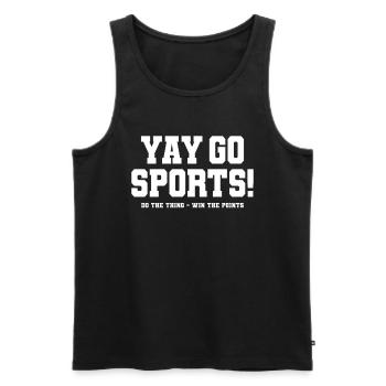 Lustige Sportarten - Yay Go Sports - Männer Premium Bio Tank Top - Schwarz - Vorne - AI Model Male 178 light (178cm)