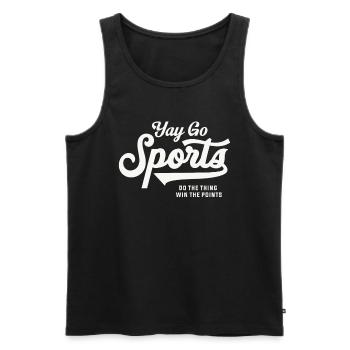 Yay Go Sports - Sports drôles - Débardeur bio Premium Homme - noir - Devant - AI Model Male 178 light (178cm)
