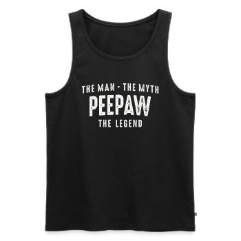 Peepaw Man Mythos Legende - Männer Premium Bio Tank Top - Schwarz - Vorne - Michal (187cm)