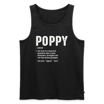 Mohn Definition - Männer Premium Bio Tank Top - Schwarz - Vorne - Michal (187cm)