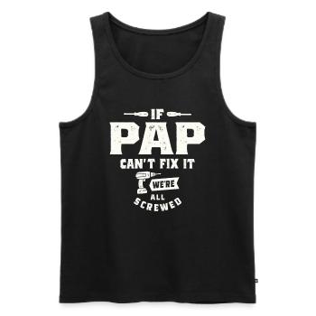 If Pap Can't Fix It - Grandparents - Men's Premium Organic Tank Top - black - Front - AI Model Male 178 light (178cm)