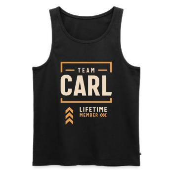 Team Carl Lebenslanges Mitglied Lustiger Name Carl - Männer Premium Bio Tank Top - Schwarz - Vorne - AI Model Male 178 light (178cm)