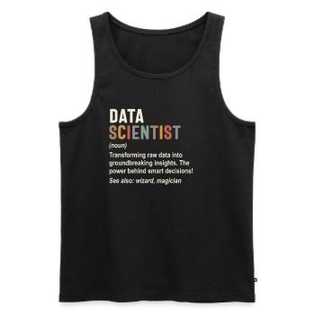 Data Scientist - Powering Smart Decisions with - Men's Premium Organic Tank Top - black - Front - AI Model Male 178 light (178cm)