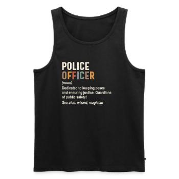 Officier de police - Gardiens de la paix et de la justice - Débardeur bio Premium Homme - noir - Devant - Michal (187cm)