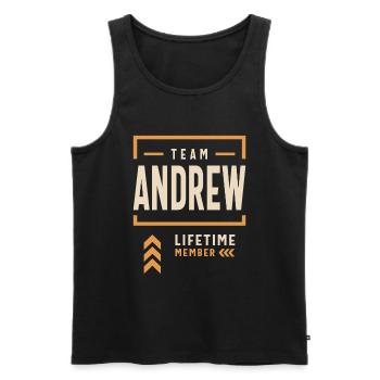 Team Andrew Lifetime Member Funny Name Andrew - Men's Premium Organic Tank Top - black - Front - Michal (187cm)