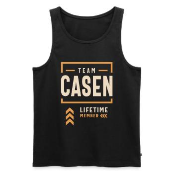 Team Casen Lebenslanges Mitglied Lustiger Name Casen - Männer Premium Bio Tank Top - Schwarz - Vorne - AI Model Male 178 light (178cm)