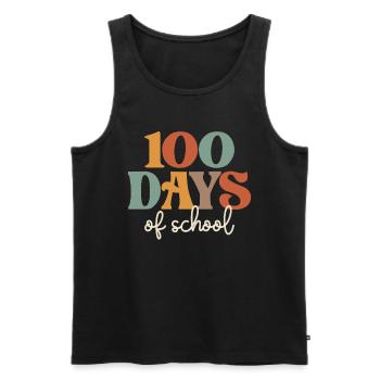 Groovy 100 jours d’école - Rétro pour les enfants Enseignant - Débardeur bio Premium Homme - noir - Devant - AI Model Male 178 light (178cm)