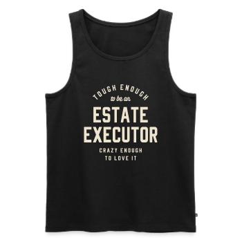 Force et de l’exécuteur testamentaire - Débardeur bio Premium Homme - noir - Devant - AI Model Male 178 light (178cm)