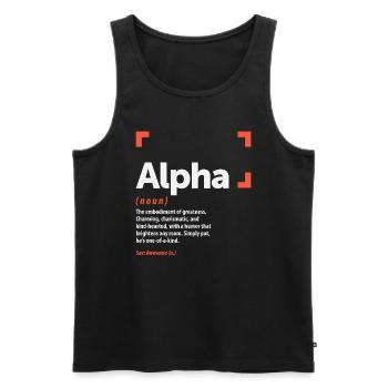 Alpha Definition Personalized Name Alpha - Men's Premium Organic Tank Top - black - Front - AI Model Male 178 light (178cm)