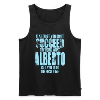 Nom Alberto - Débardeur bio Premium Homme - noir - Devant - Michal (187cm)