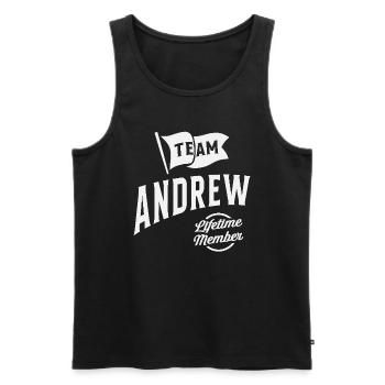Team Andrew Lebenslanges Mitglied Personalisierter Name Andr - Männer Premium Bio Tank Top - Schwarz - Vorne - AI Model Male 178 light (178cm)