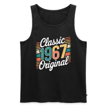 Classique 1967 Original - 58e anniversaire - Débardeur bio Premium Homme - noir - Devant - AI Model Male 178 light (178cm)