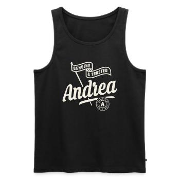 Andrea Name Custom - Andrea - Men's Premium Organic Tank Top - black - Front - AI Model Male 178 light (178cm)