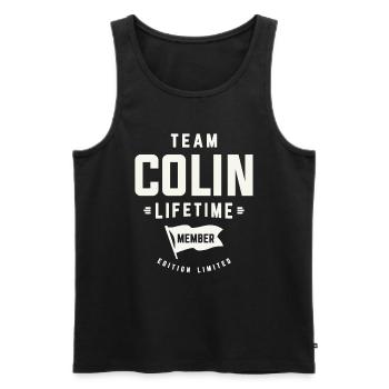 Team Colin Lebenslanges Mitglied Lustiger Name Colin - Männer Premium Bio Tank Top - Schwarz - Vorne - AI Model Male 178 light (178cm)