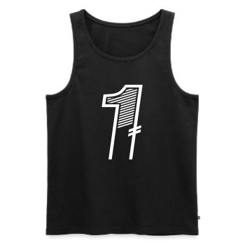 Nummer 1 Sporttrikot 1. Geburtstag - Männer Premium Bio Tank Top - Schwarz - Vorne - Michal (187cm)