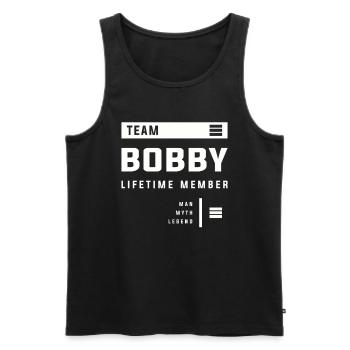 Team Bobby Lebenslanges Mitglied Lustiger Name Bobby - Männer Premium Bio Tank Top - Schwarz - Vorne - Michal (187cm)