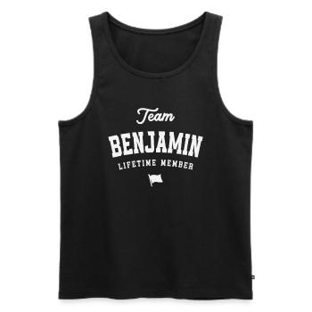 Team Benjamin Lebenslanges Mitglied Lustiger Name Benjamin - Männer Premium Bio Tank Top - Schwarz - Vorne - AI Model Male 178 light (178cm)