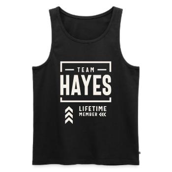 Team Hayes Lebenslanges Mitglied Lustiger Name Hayes - Männer Premium Bio Tank Top - Schwarz - Vorne - Michal (187cm)