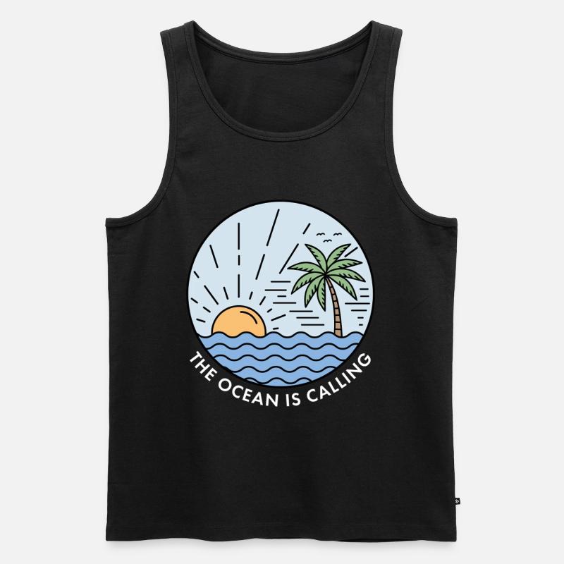 Der Ozean ruft - Männer Premium Bio Tank Top - Schwarz