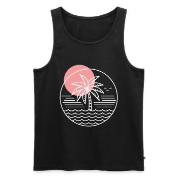 Palm Tree Circle - Men's Premium Organic Tank Top - black - Front - Michal (187cm)
