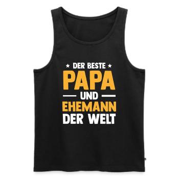 Bester Papa Und Ehemann Herrentag Vatertag - Männer Premium Bio Tank Top - Schwarz - Vorne - AI Model Male 178 light (178cm)