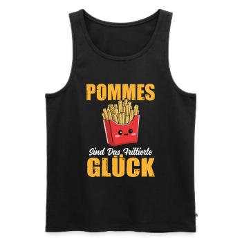 Pommes Sind das Frittierte Glück Pommesdude Brater - Männer Premium Bio Tank Top - Schwarz - Vorne - AI Model Male 178 light (178cm)