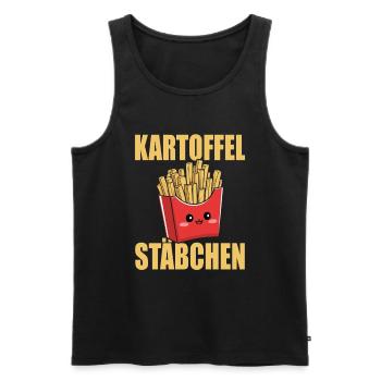Kartoffel Stäbchen Pommestüte Pommesbude Geschenk - Männer Premium Bio Tank Top - Schwarz - Vorne - AI Model Male 178 light (178cm)