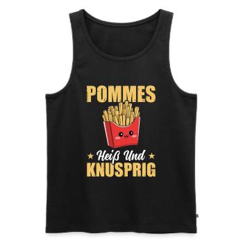 Pommes Kartoffeln Pommestüte Geschenk - Männer Premium Bio Tank Top - Schwarz - Vorne - AI Model Male 178 light (178cm)