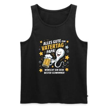 Vatertagsgeschenk Besten Papa Männertag Herrentag - Männer Premium Bio Tank Top - Schwarz - Vorne - Michal (187cm)