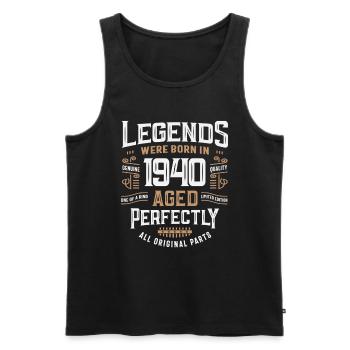 Legenden Jahrgang 1940 85. Geburtstag 85 Jahre alt - Männer Premium Bio Tank Top - Schwarz - Vorne - AI Model Male 178 light (178cm)