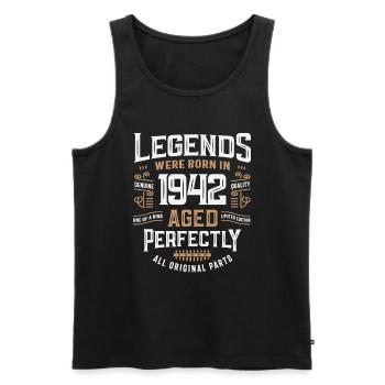 Legenden Jahrgang 1942 83. Geburtstag 83 Jahre alt - Männer Premium Bio Tank Top - Schwarz - Vorne - AI Model Male 178 light (178cm)