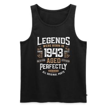 Legends Born In 1943 82nd Birthday 82 Years Old - Men's Premium Organic Tank Top - black - Front - Michal (187cm)