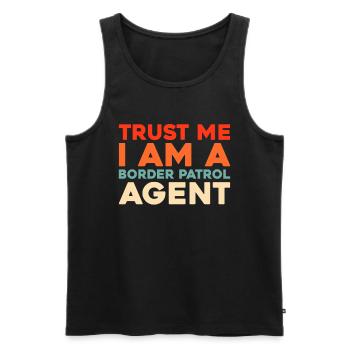 Border Patrol - Men's Premium Organic Tank Top - black - Front - Michal (187cm)