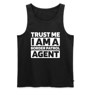 Border Patrol - Men's Premium Organic Tank Top - black - Front - Michal (187cm)