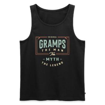 Gramps The Man The Myth The Legend Grandpa - Men's Premium Organic Tank Top - black - Front - AI Model Male 178 light (178cm)