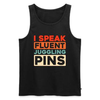 Jongleur - Männer Premium Bio Tank Top - Schwarz - Vorne - AI Model Male 178 light (178cm)