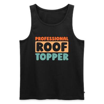 Roofer - Men's Premium Organic Tank Top - black - Front - AI Model Male 178 light (178cm)