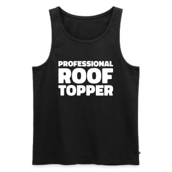 Roofer - Men's Premium Organic Tank Top - black - Front - AI Model Male 178 light (178cm)