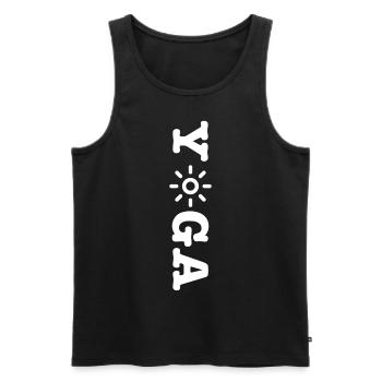 Chemise de yoga I Yoga I Namaste I Karma I Cadeau I om - Débardeur bio Premium Homme - noir - Devant - AI Model Male 178 light (178cm)