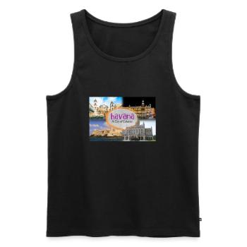 Famous cities, newfamouscity24 - Men's Premium Organic Tank Top - black - Front - AI Model Male 178 light (178cm)