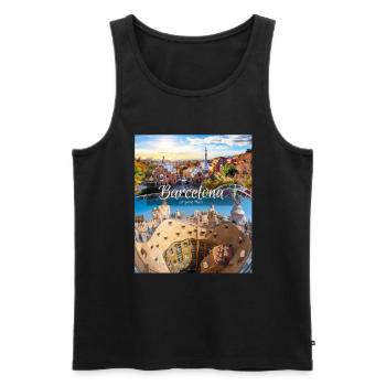 Famous cities, famouscity59 - Men's Premium Organic Tank Top - black - Front - Michal (187cm)