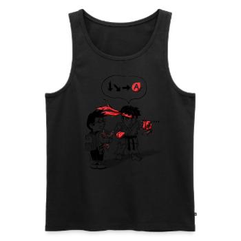 Hadoken? - Männer Premium Bio Tank Top - Schwarz - Vorne - AI Model Male 178 light (178cm)