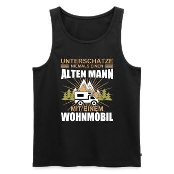 Alter Mann mit Wohnmobil Opa Rentner - Männer Premium Bio Tank Top - Schwarz - Vorne - AI Model Male 178 light (178cm)